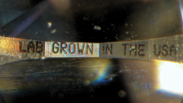 “Laboratory Grown” inscription on girdle of CVD synthetic