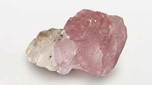 Figure 1. This 37.41 ct rough diamond has distinct pink and colorless zones. Photo by Tebogo Hambira.