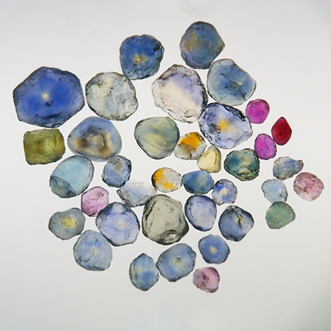 Rock Creek sapphires before and after heating