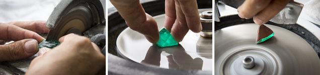 Sawing and cutting of a 700 ct piece of rough emerald