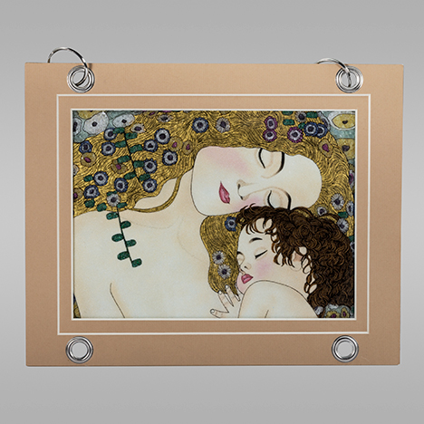 Gem painting using gold for hair.