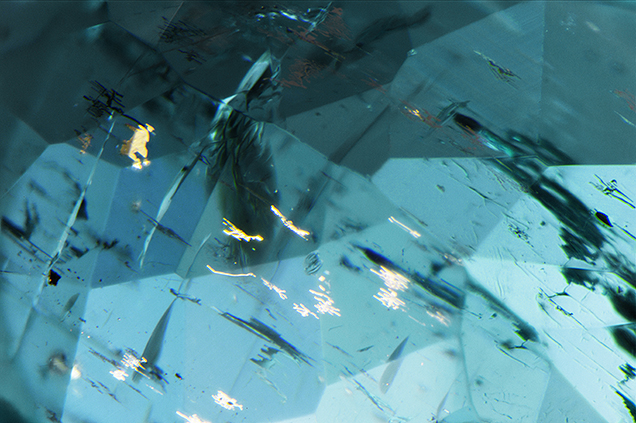 Rare natural dendritic copper inclusions in Paraíba tourmaline.