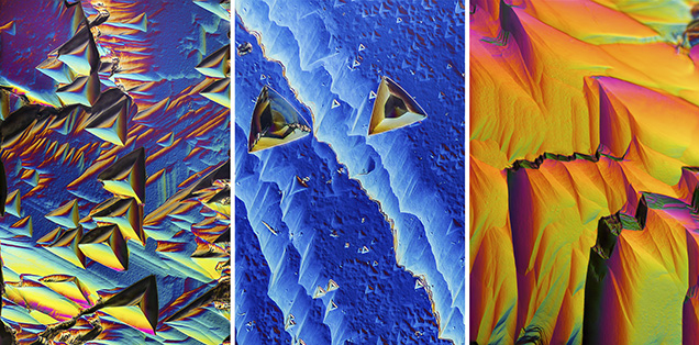 Surfaces of Yogo sapphires seen using differential interference contrast microscopy