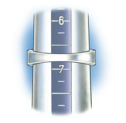 シャンクにダイヤモンドが使われていないプラチナ4本爪のソリティアの透視図