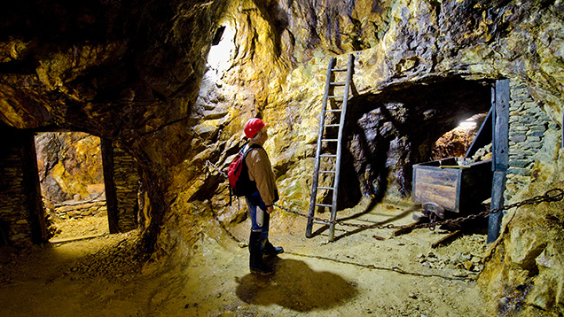 Figure 13. Some parts of the Libanka opal mine have been adapted for geotourism. Visitors can choose between a family-friendly tour or a more adventurous opal hunting experience. Photo by Peter Semrád; courtesy of Slovenské opálové bane Ltd.