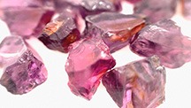 Parcels of rough pink spinel from Malawi, ranging from approximately 4 to 7 ct. Courtesy of Phoenix Gems.