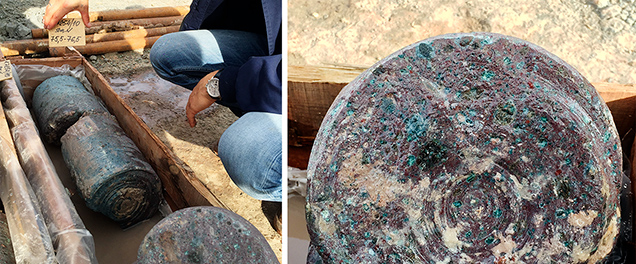 Drill core samples of Karpinskogo I kimberlite.