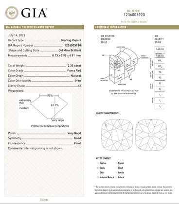 A team of scientists from GIA, collaborating with their colleagues from the Smithsonian National Museum of Natural History Department of Mineral Sciences and the curator from the Paris School of Mines, recently examined the Winston Red diamond