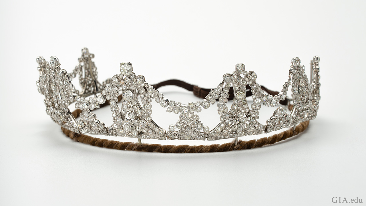 A tiara of 765 old cut diamonds set in platinum.