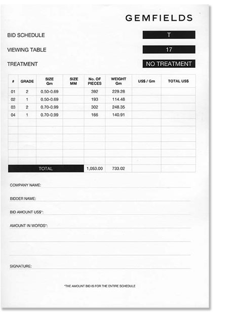 Gemfields Auction Book