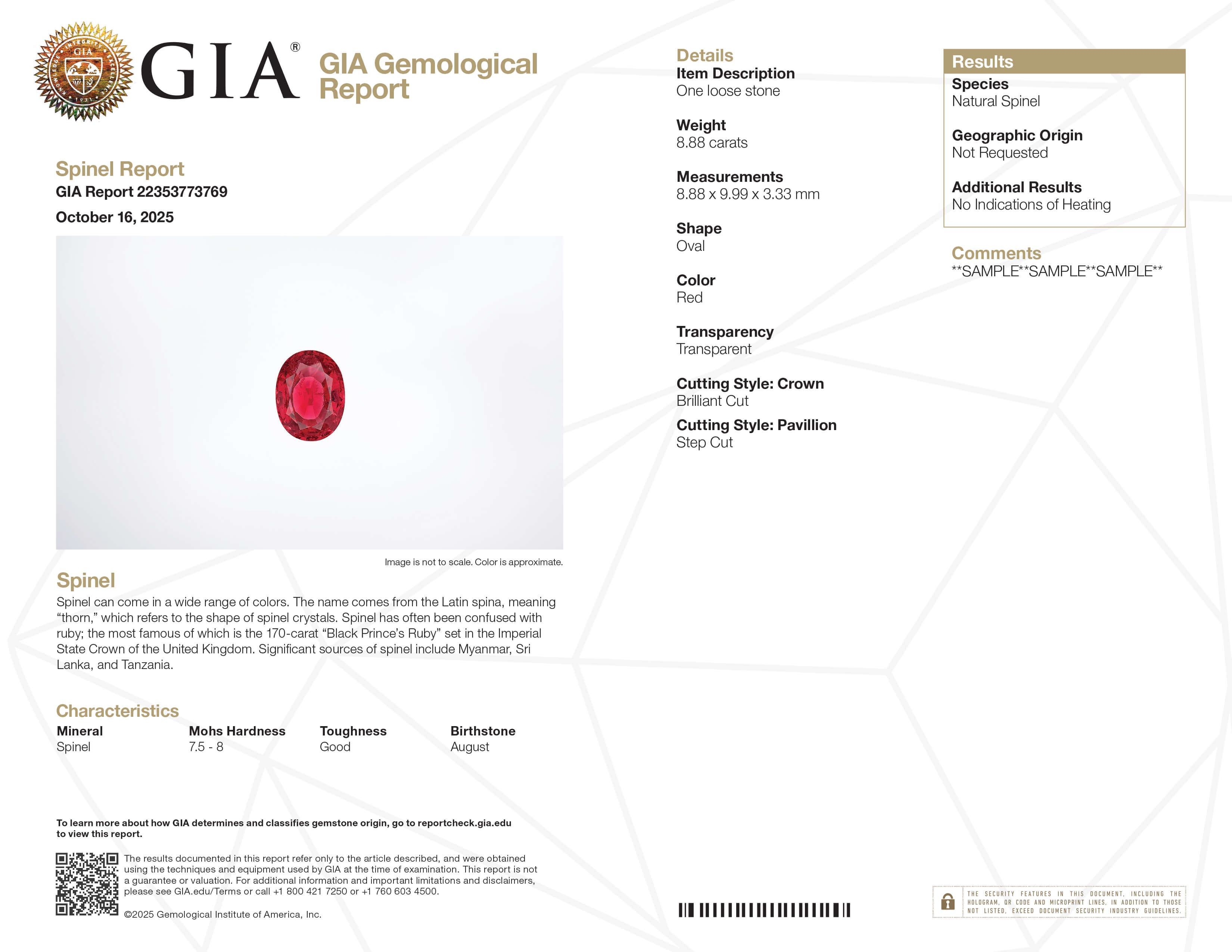 Identification Report