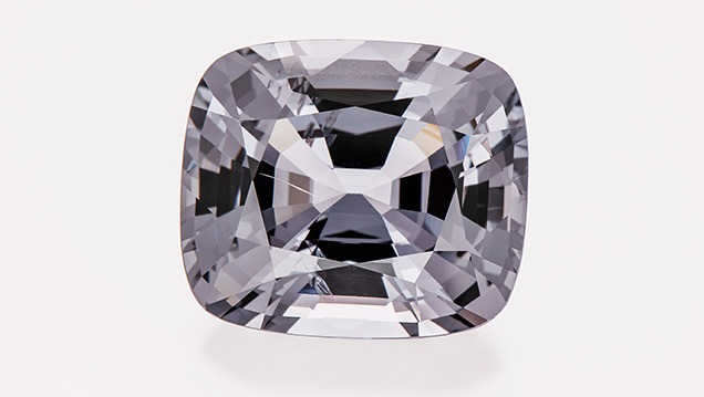 Spinel with nearly perfectly neutral gray color with only a slightly bluish tinge.