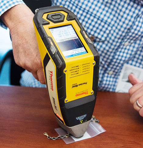 Figure A-2. The Thermo Scientific Niton XL2 is the portable XRF device used by GIA to quickly test precious metals. Photo by Emily Lane; courtesy of Hallock Coin.