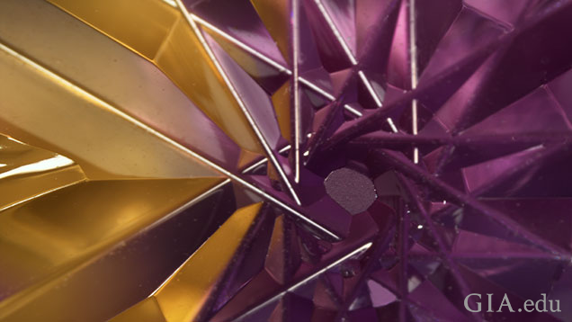 Ametrine top view cut