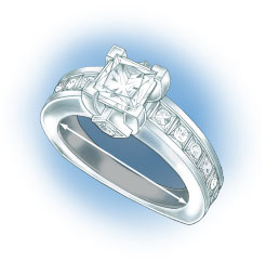 レーザー溶接機を用いてサイズアップをした、シャンクにダイヤモンドが有るルテニウム含有プラチナのリングの品質を評価する。 ビデオやイラストが含まれています。