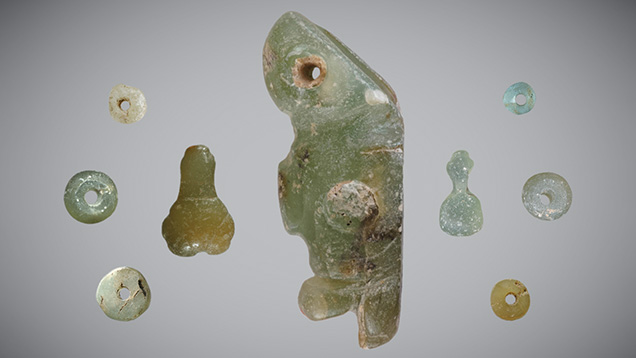 Nine Amerindian archaeological objects identified as sudoite