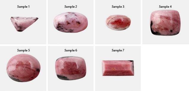 Cut rhodonite from Tanatz Alp, Switzerland