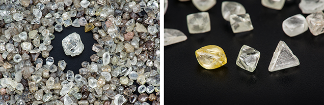 Brazilian diamond crystals from primary deposits