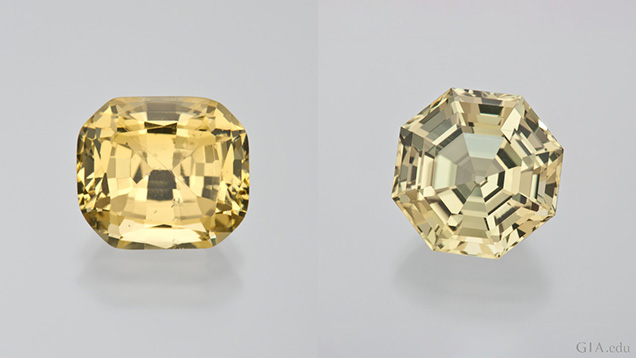 長方形の宝石と八角形の宝石。