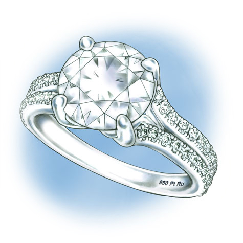 Evaluate the quality of a platinum cobalt ring with no diamonds in the shank that was sized down using a torch. Contains video and illustrations.