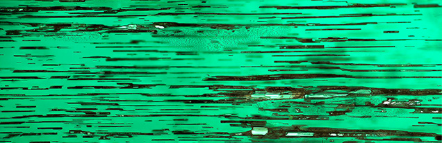 Inclusions causing chatoyancy in Gilson synthetic emerald