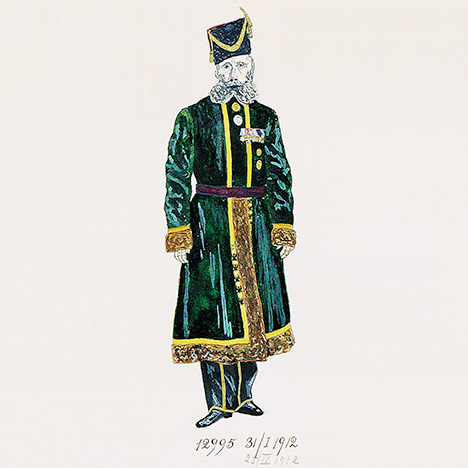 Fabergé production sketch of Pustynnikov