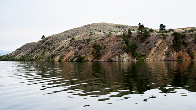 Basement rocks on a portion of Spokane Bar