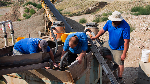 Sapphire-bearing concentrate is collected for customers
