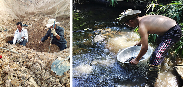 Artisanal miners in the Binh Thuan gem field