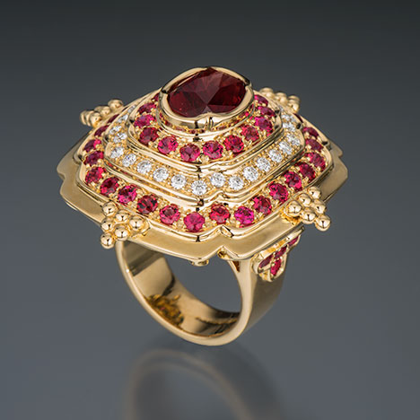 Ring with Oregon sunstone