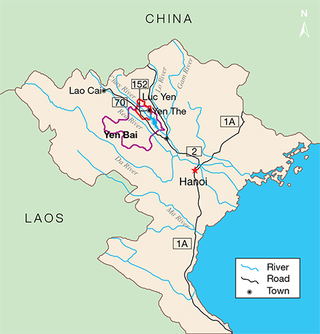 Map of northern Vietnam