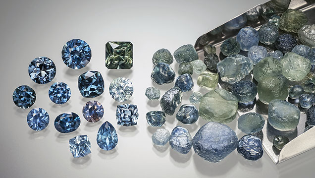 Figure 56. Heat-treated Rock Creek sapphires; the largest rough stone weighs 4.62 ct. Photo by Jeff Scovil; courtesy of Potentate Mining.