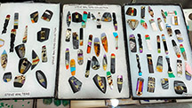 Steve Walters’s gemstone carvings on display in Tucson.