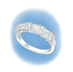 磨耗した後に再仕上げしたプラチナジュエリーの品質を評価する。