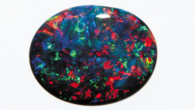 Black Opal. This black opal exhibits exceptional play-of-color. - Courtesy Cody Opal