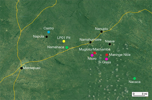 fig10-223199-636x.jpg. The main ruby mining areas of northern Mozambique.